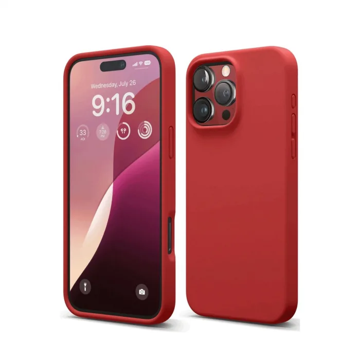 İphone 16 Pro Kılıf First Silikon - Kırmızı