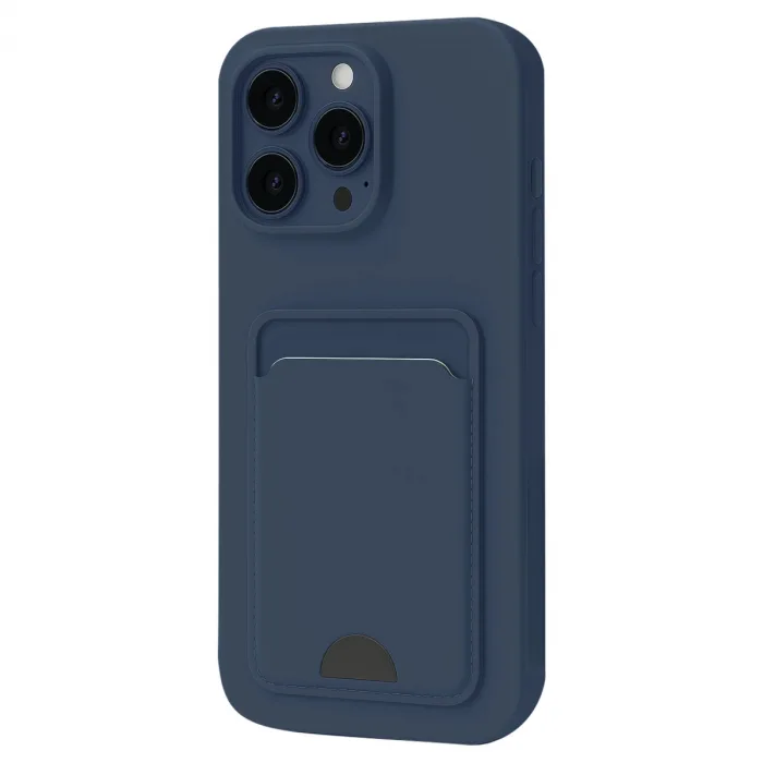 İphone 16 Pro Kılıf Kelvin Kartvizitli Silikon - Lacivert