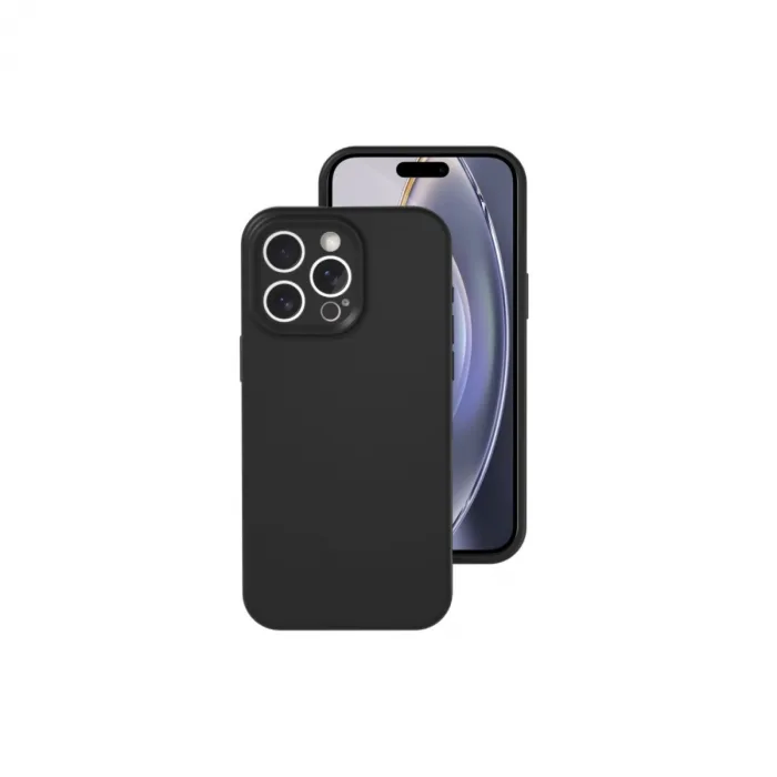 İphone 16 Pro Kılıf Nano İçi Kadife Silikon - Siyah
