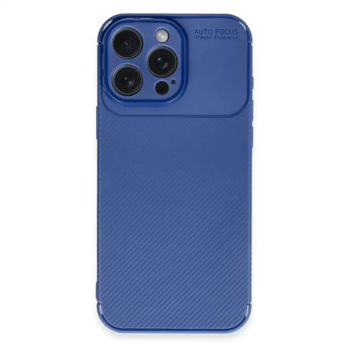 İphone 16 Pro Max Kılıf Auto Focus Karbon Kapak - Lacivert
