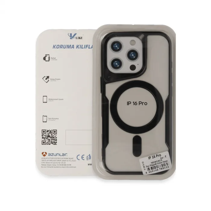 İphone 16 Pro Max Kılıf Boyi Magsafe Silikon Kapak - Siyah