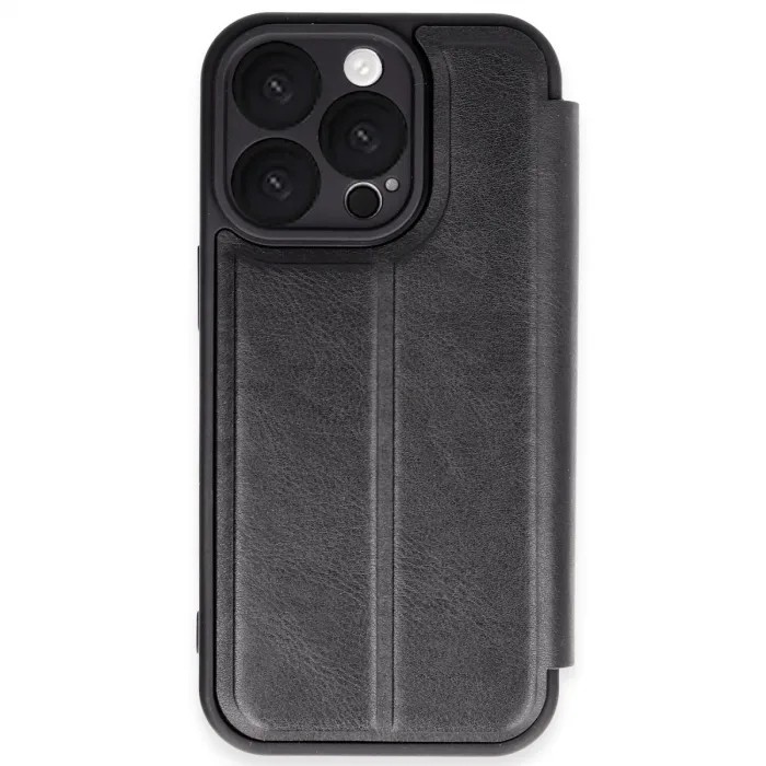 İphone 16 Pro Max Kılıf Flip Cover - Siyah