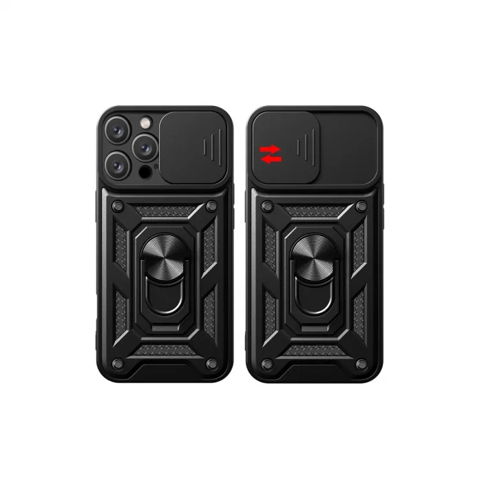 İphone 16 Pro Max Kılıf Pars Lens Yüzüklü Silikon - Yeşil