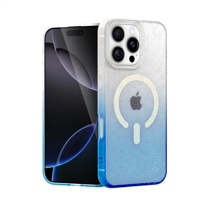 İphone 16 Pro Max Pummel Shiny Magsafe Kapak - Mavi