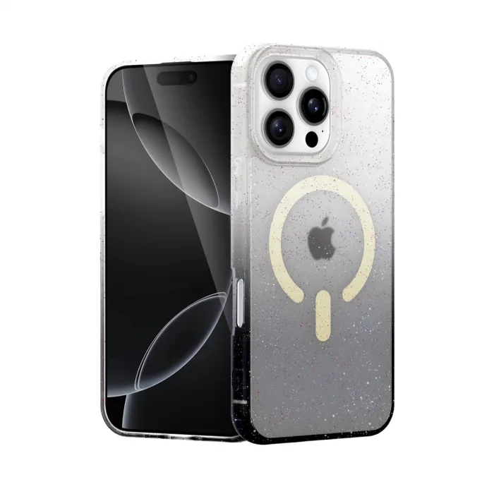 İphone 16 Pro Max Pummel Shiny Magsafe Kapak - Siyah