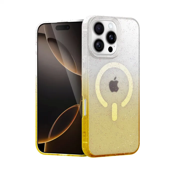 İphone 16 Pro Pummel Shiny Magsafe Kapak - Gold