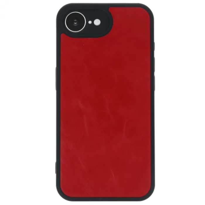 İphone 16e Kılıf Aras Deri Kapak - Kırmızı