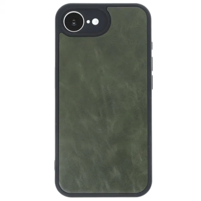 İphone 16e Kılıf Aras Deri Kapak - Koyu Yeşil