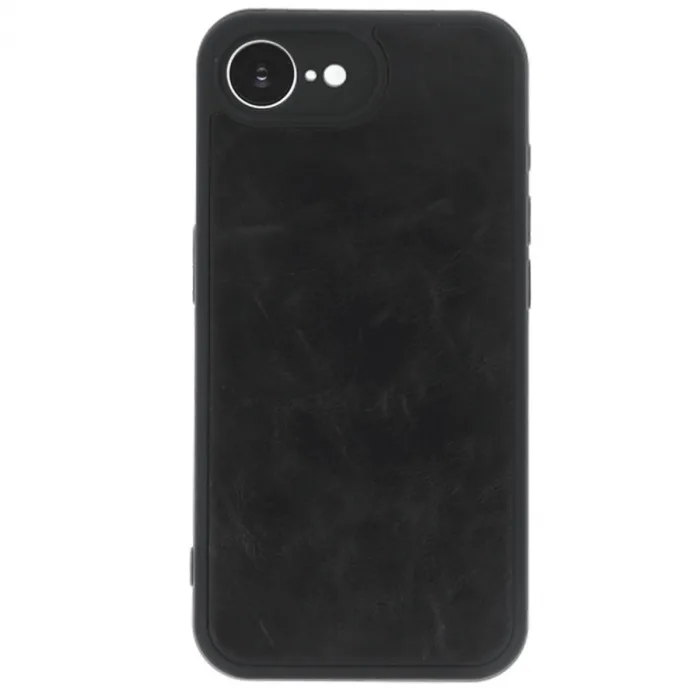 İphone 16e Kılıf Aras Deri Kapak - Siyah