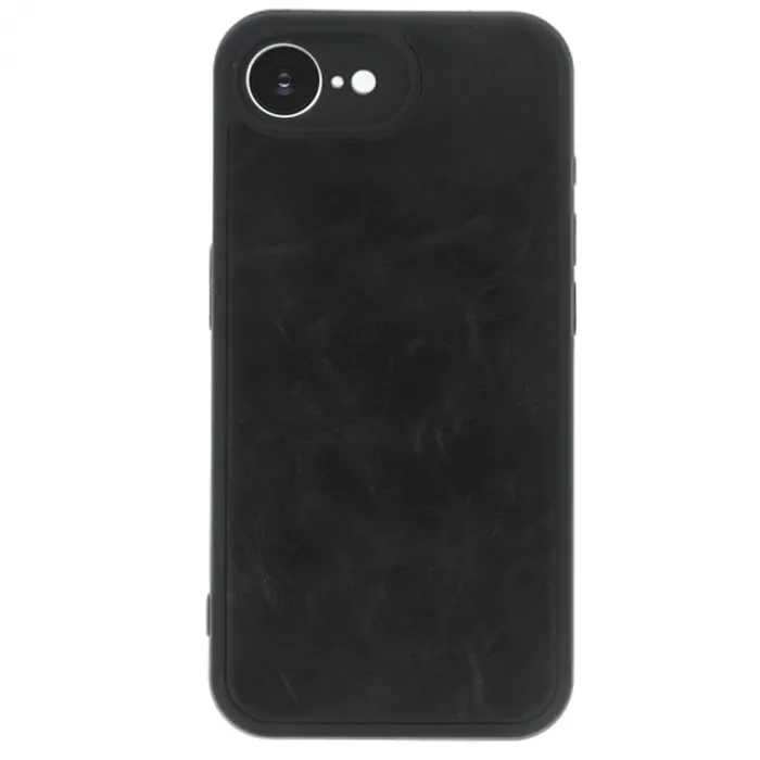 İphone 16e Kılıf Aras Deri Kapak - Siyah