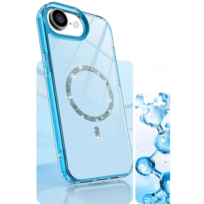 İphone 16e Live Diamond Magsafe Kapak - Şeffaf