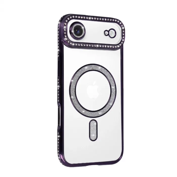 İphone 17 Air Joke Simli Magneticsafe Kılıf - Derin Mor