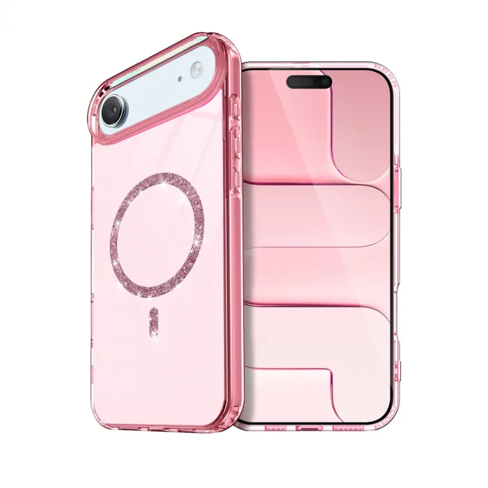 İphone 17 Air Live Diamond Magsafe Kapak - Pembe