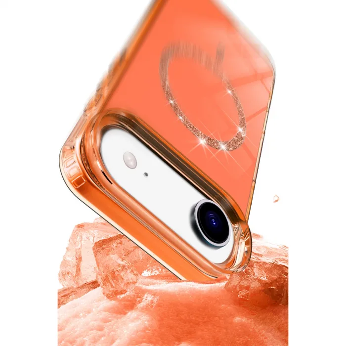 İphone 17 Air Live Diamond Magsafe Kapak - Turuncu