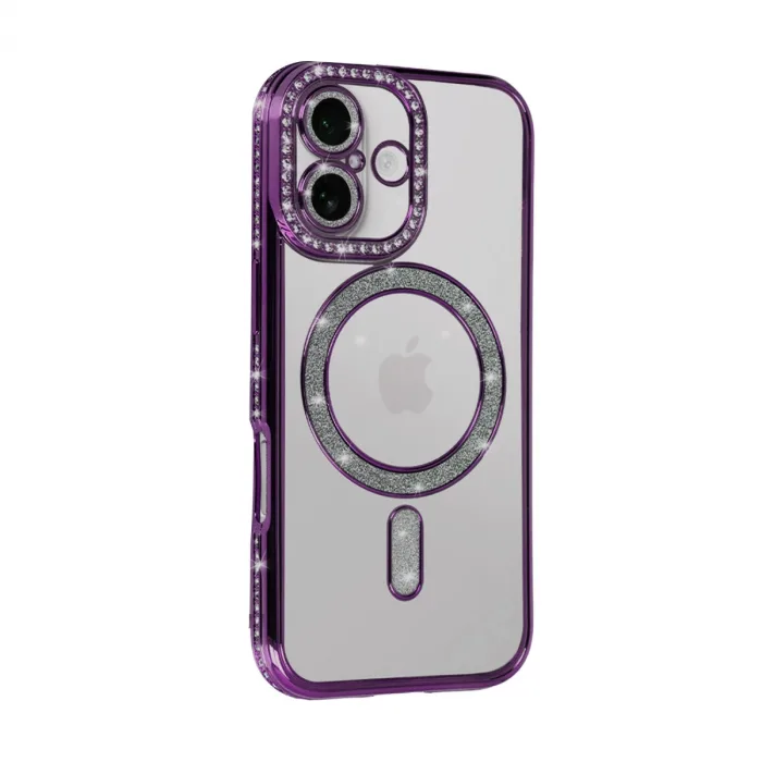 İphone 17 Joke Simli Magneticsafe Kılıf - Derin Mor