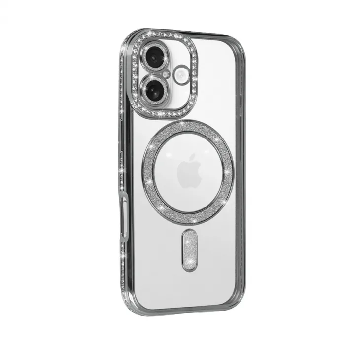 İphone 17 Joke Simli Magneticsafe Kılıf - Gümüş