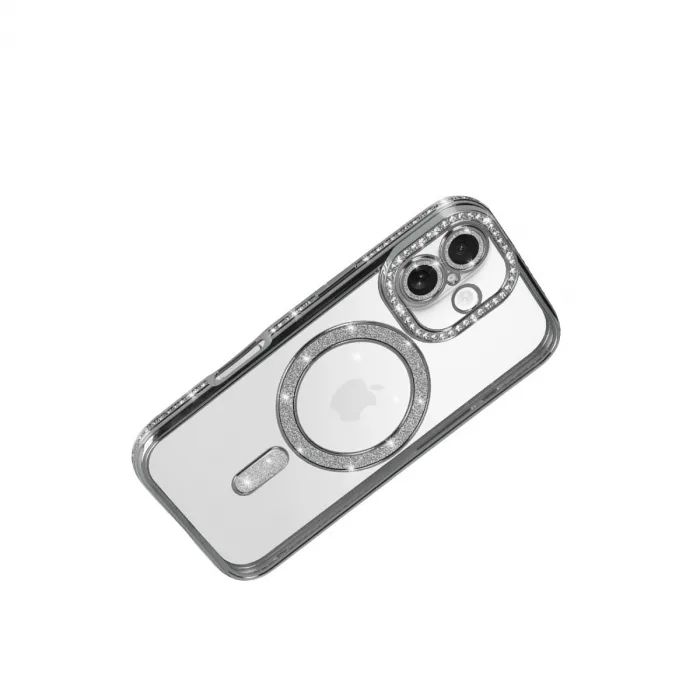 İphone 17 Joke Simli Magneticsafe Kılıf - Gümüş