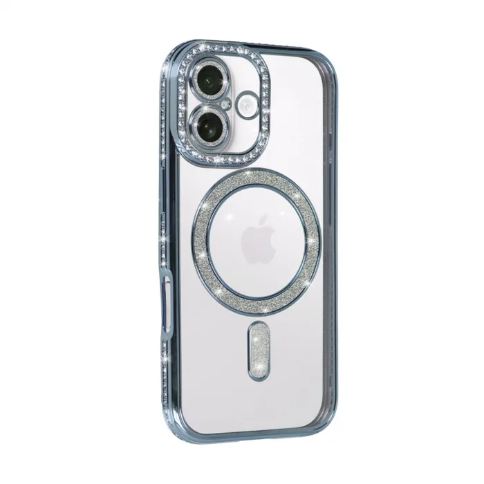 İphone 17 Joke Simli Magneticsafe Kılıf - Mavi