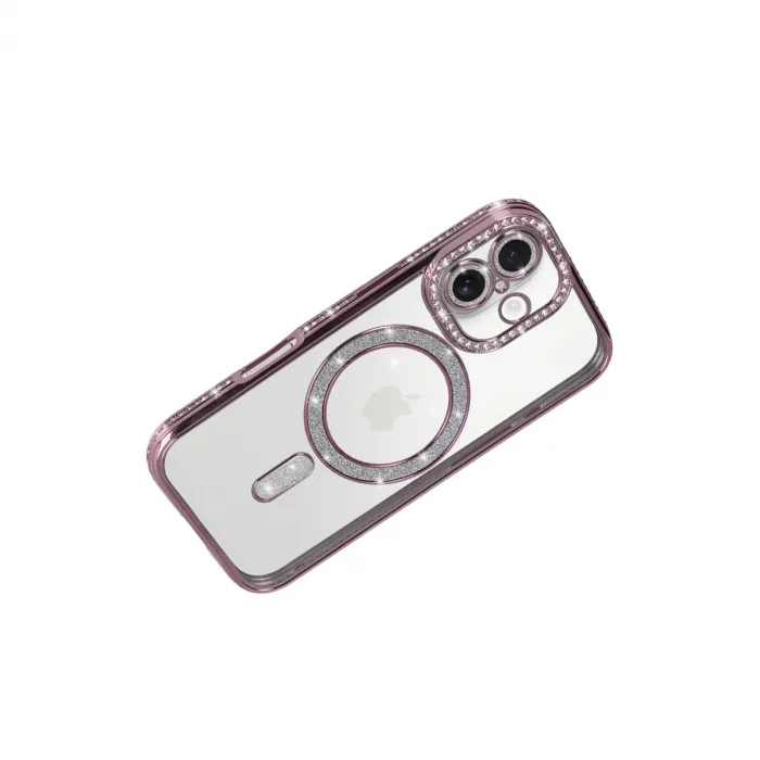 İphone 17 Joke Simli Magneticsafe Kılıf - Pembe