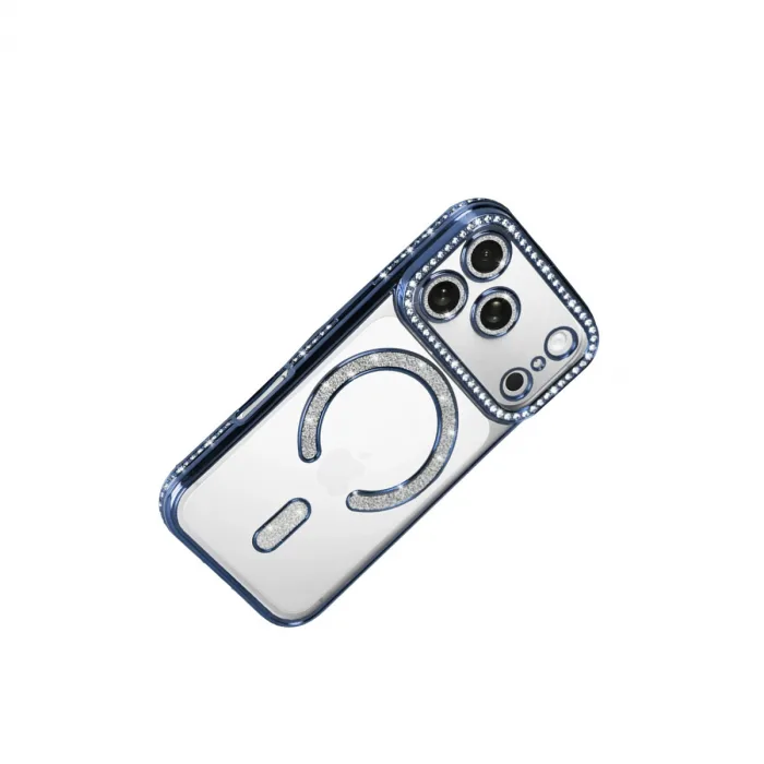 İphone 17 Pro Joke Simli Magneticsafe Kılıf - Mavi