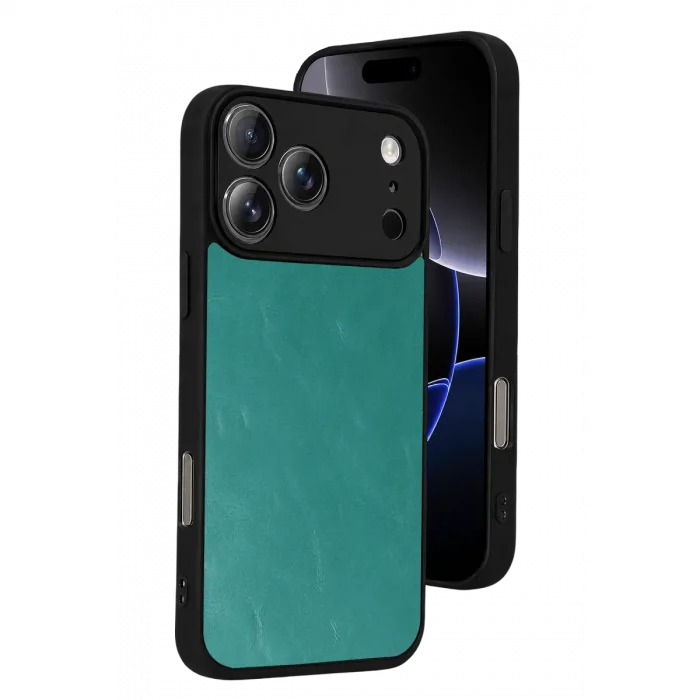 İphone 17 Pro Max Aras Deri Kapak - Açık Yeşil