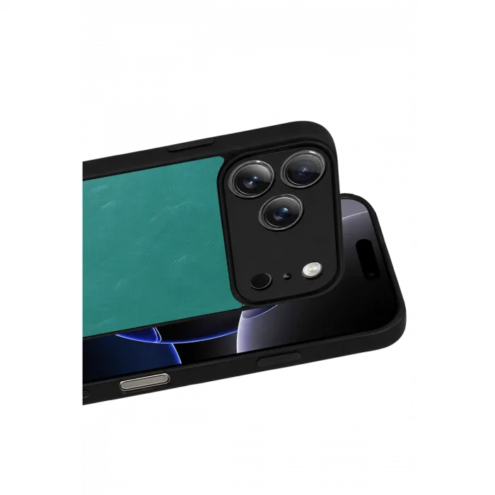 İphone 17 Pro Max Aras Deri Kapak - Açık Yeşil