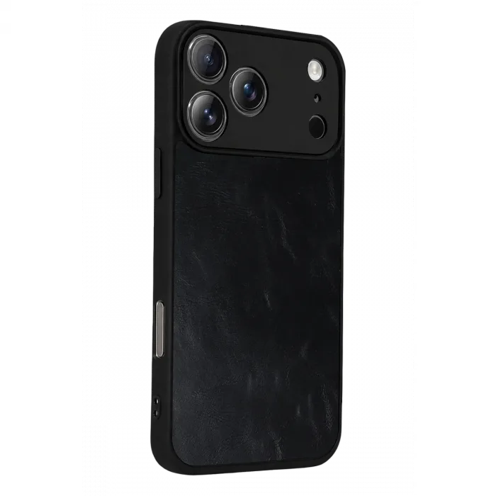 İphone 17 Pro Max Aras Deri Kapak - Siyah