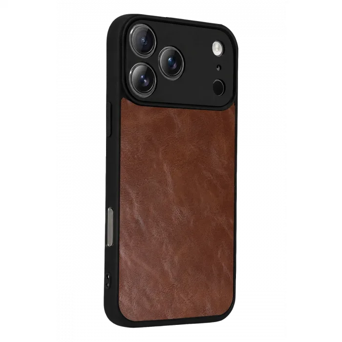 İphone 17 Pro Max Aras Deri Kapak - Taba