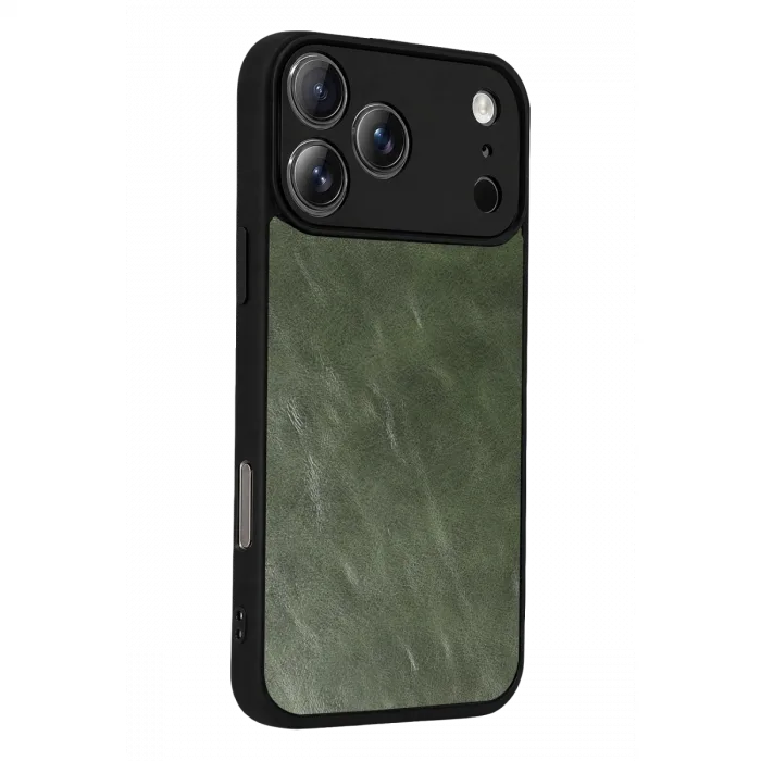 İphone 17 Pro Max Aras Deri Kapak - Yeşil
