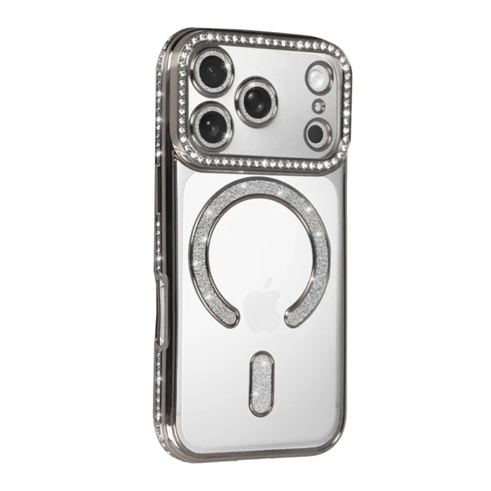 İphone 17 Pro Max Joke Simli Magneticsafe Kılıf - Gümüş