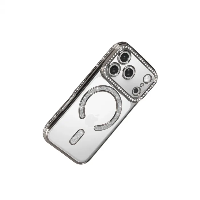 İphone 17 Pro Max Joke Simli Magneticsafe Kılıf - Gümüş