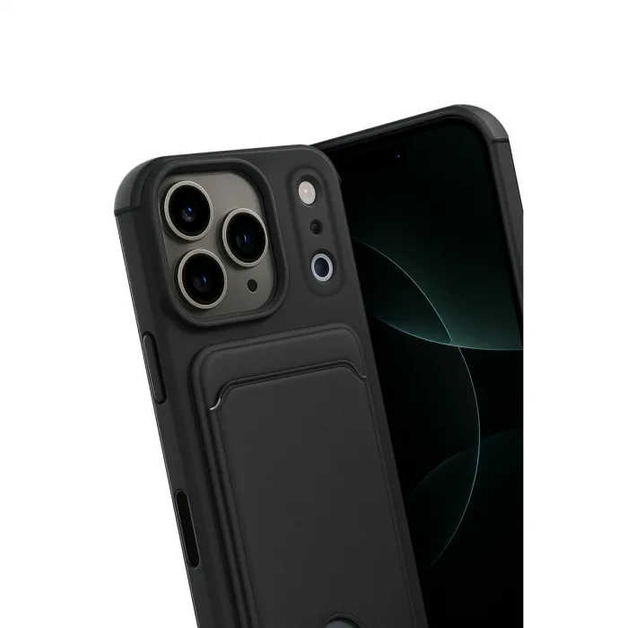 İphone 17 Pro Max Kelvin Kartvizitli Silikon - Siyah