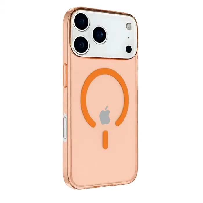 İphone 17 Pro Max Kılıf Pc Real Magsafe Kapak - Turuncu