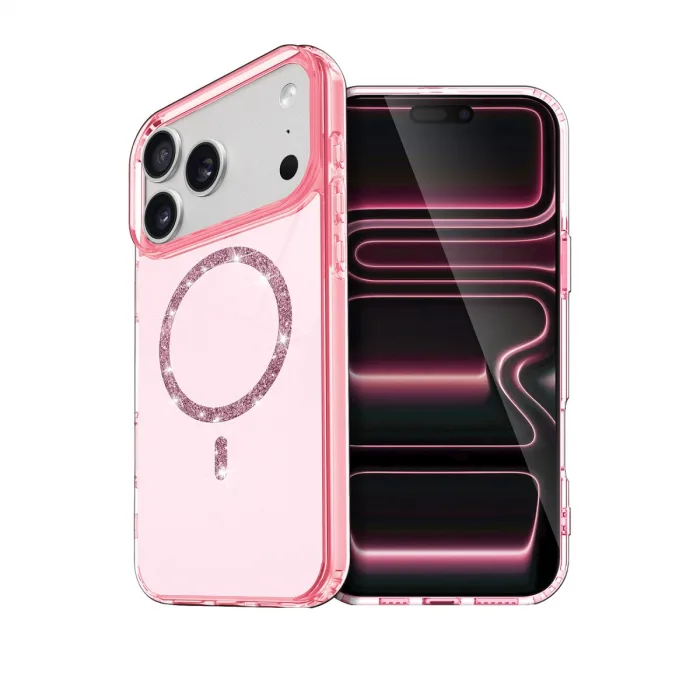 İphone 17 Pro Max Live Diamond Magsafe Kapak - Pembe