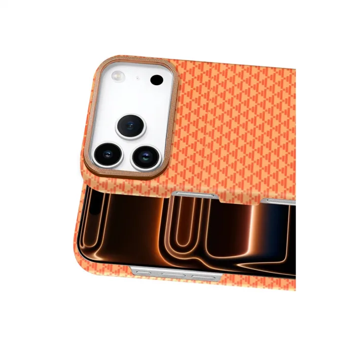 İphone 17 Pro Max Vega Magsafe Kapak - Parlak Turuncu