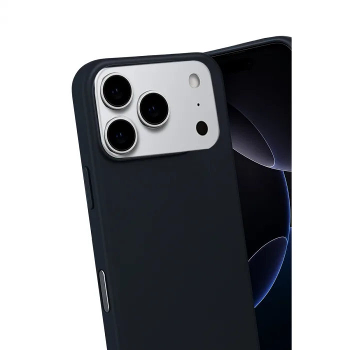 İphone 17 Pro Nano İçi Kadife Silikon - Siyah