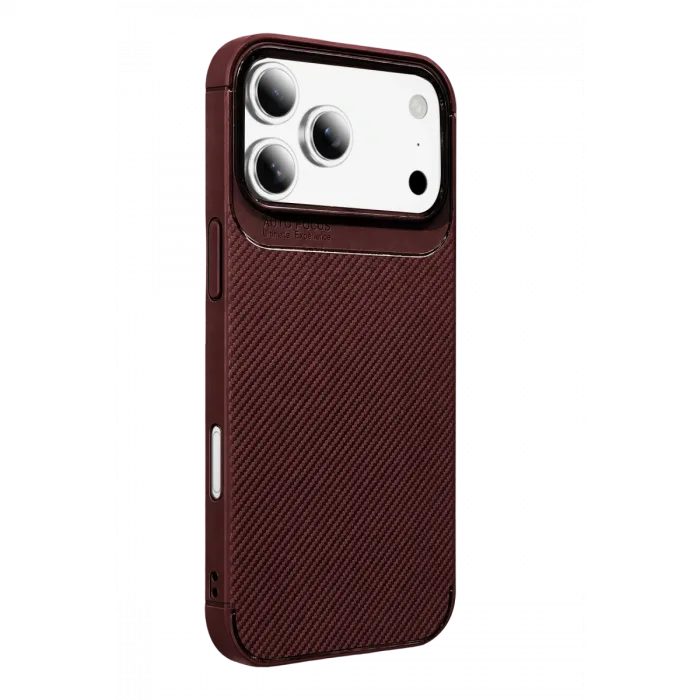 iPhone 18 Pro Max Auto Focus Karbon Kapak - Bordo