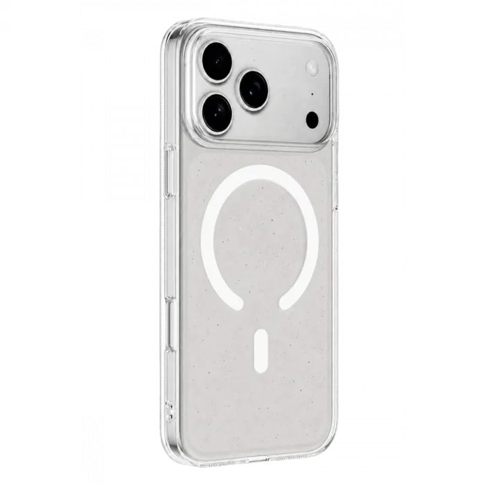 İphone 18 Pro Max Combo Simli Magsafe Kapak - Şeffaf