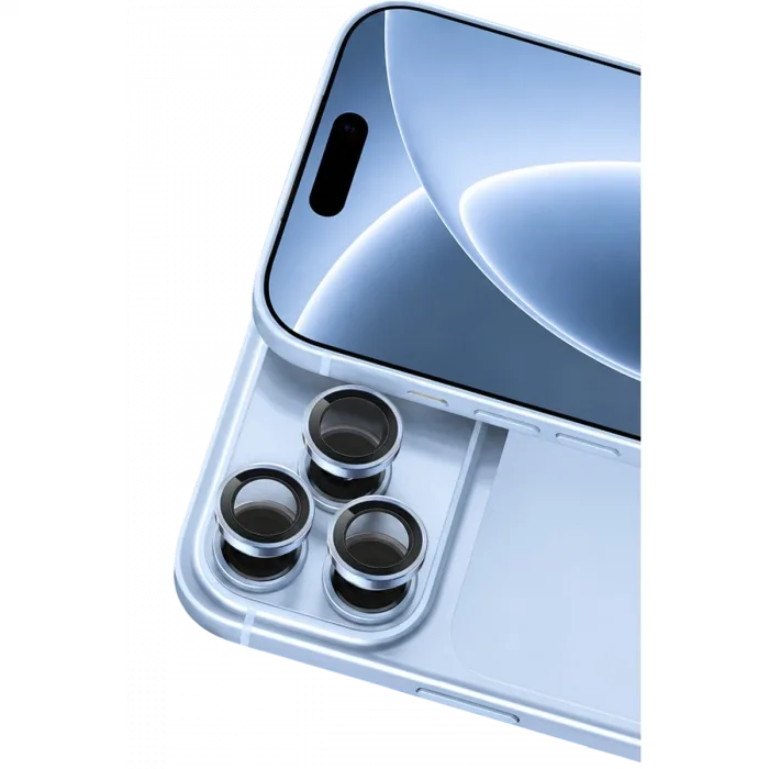 iPhone 18 Pro Max Raze Metal Kamera Lens - Açık Mavi