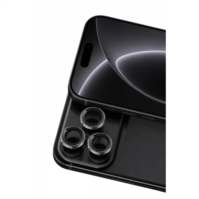 iPhone 18 Pro Max Raze Metal Kamera Lens - Siyah