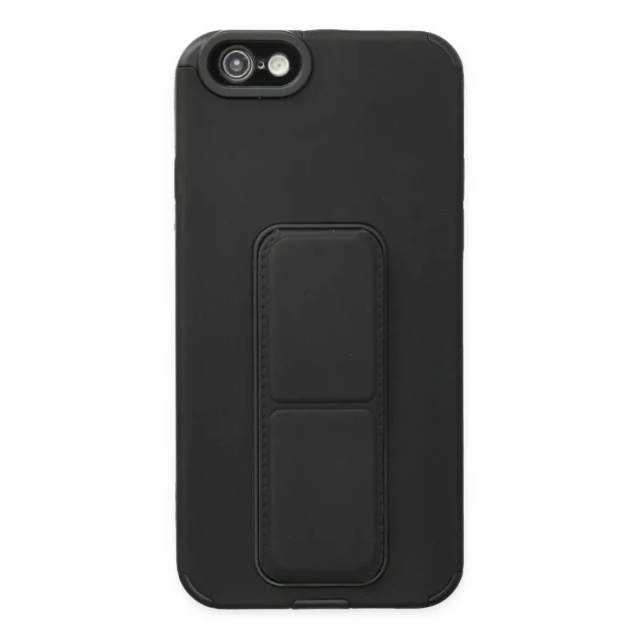 İphone 6 Kılıf Mega Standlı Silikon - Siyah