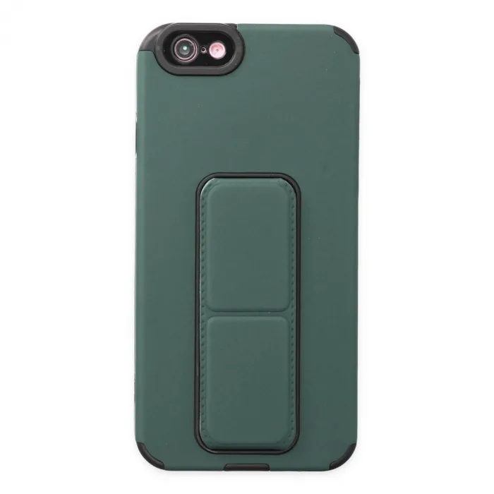 İphone 6 Kılıf Mega Standlı Silikon - Yeşil