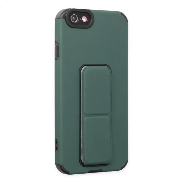 İphone 6 Kılıf Mega Standlı Silikon - Yeşil