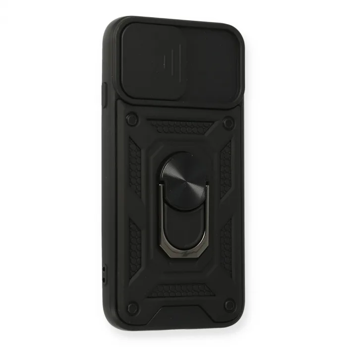 İphone 6 Kılıf Pars Lens Yüzüklü Silikon - Siyah