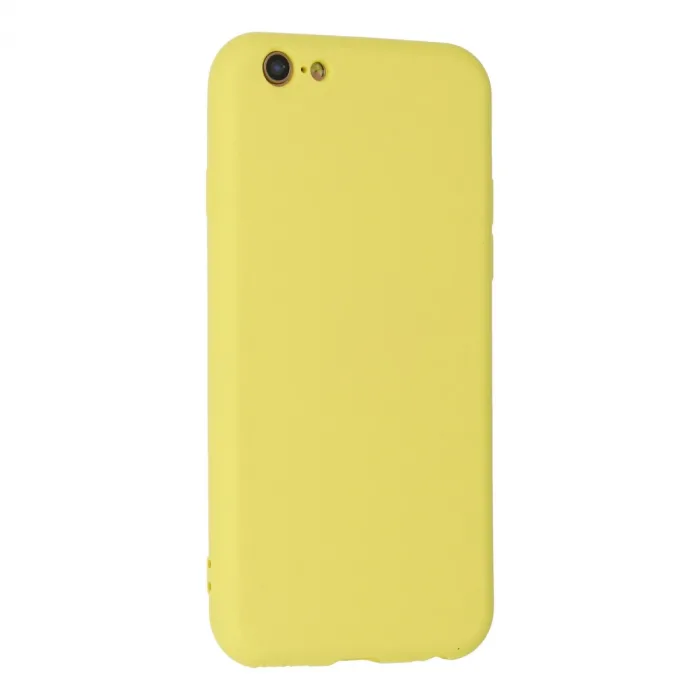 İphone 6 Plus Kılıf Nano İçi Kadife Silikon - Sarı