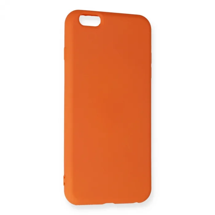 İphone 6 Plus Kılıf Nano İçi Kadife Silikon - Turuncu