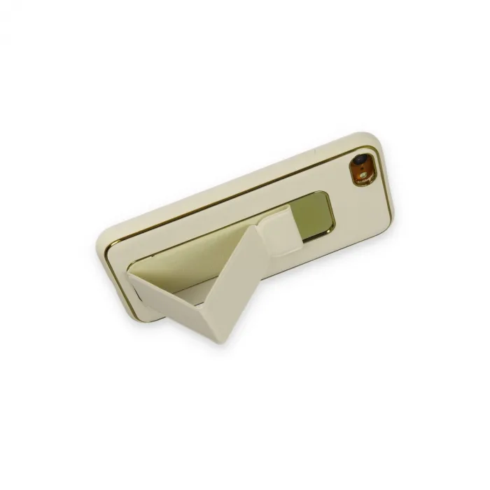 İphone 7 Kılıf Coco Deri Standlı Kapak - Beyaz