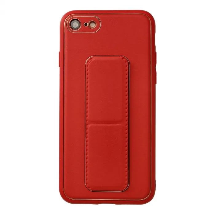 İphone 7 Kılıf Coco Deri Standlı Kapak - Kırmızı