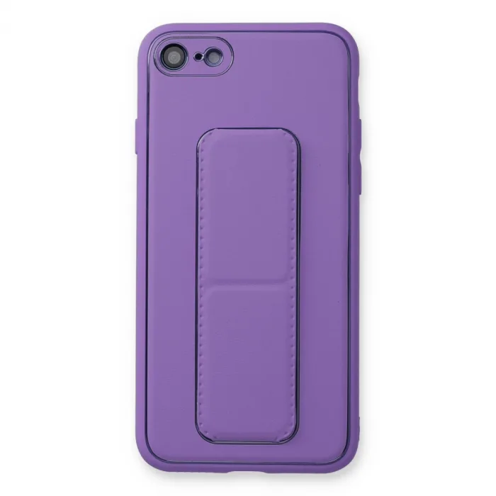 İphone 7 Kılıf Coco Deri Standlı Kapak - Koyu Lila