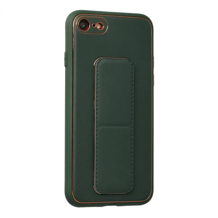 İphone 7 Kılıf Coco Deri Standlı Kapak - Yeşil